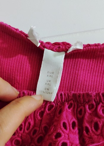 xl Beden Dantel Detaylı Pembe elbise