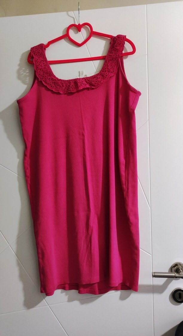 Dantel Detaylı Pembe elbise - Görsel 4