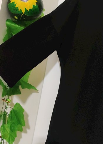 Siyah Kadın yarım Kollu penye Bluz - Görsel 4