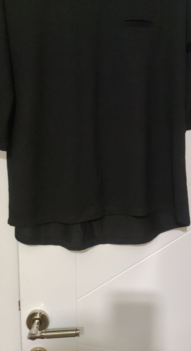 Siyah Kadın yarım Kollu penye Bluz - Görsel 5