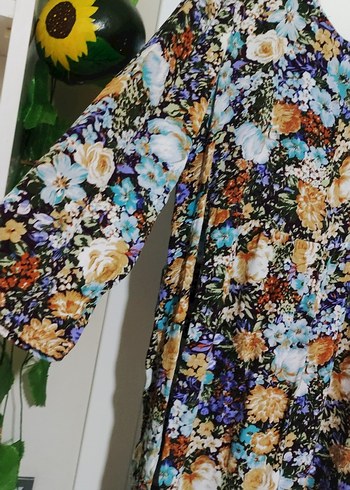 Uzun Bohem Çiçek Desenli Kadın Elbise - Görsel 3