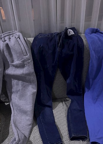 l Beden Günlük Mavi Kadın Denim Pantolon