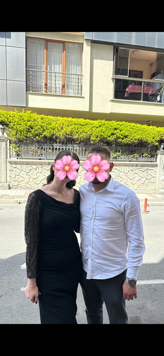 Siyah Uzun Kollu Gotik Abiye Elbise - Görsel 2