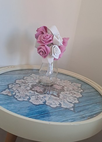  Beden pembe Renk pembe beyaz pastel Gül buketi ve Bohem Can vazosu ile