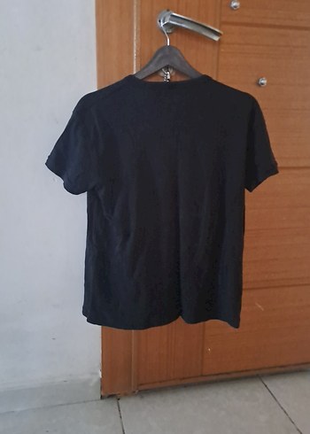 xxl Beden siyah Renk Siyah V Yakalı Kısa Kollu Denim Tişört