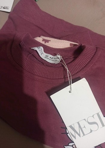 Mor Bağlama Desenli Kız Sweatshirt - Görsel 2