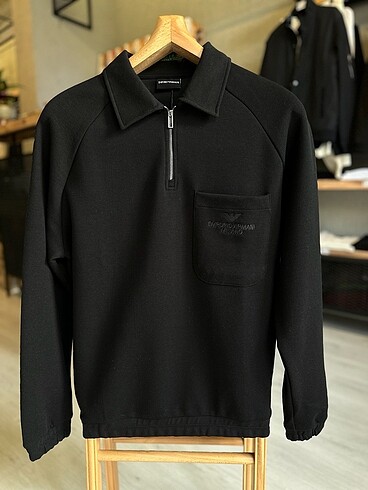 Orjinal armani yarım fermuarlı sweatshirt