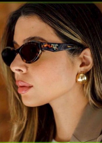 Prada leopar Oval Güneş Gözlüğü