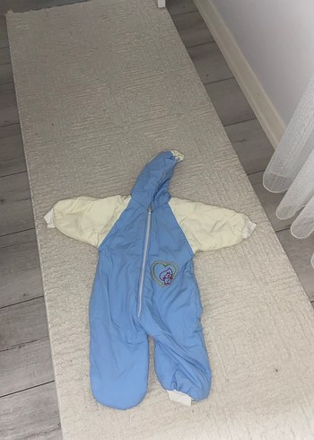 Mavi Bebek Polar Tulum Kapüşonlu Fermuarlı - Görsel 2
