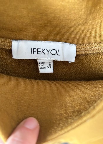 Sarı Yüksek Yaka Uzun Kollu Sweatshirt - Görsel 2