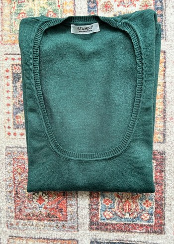 Yeşil Kolsuz Bohem süveter - Görsel 2