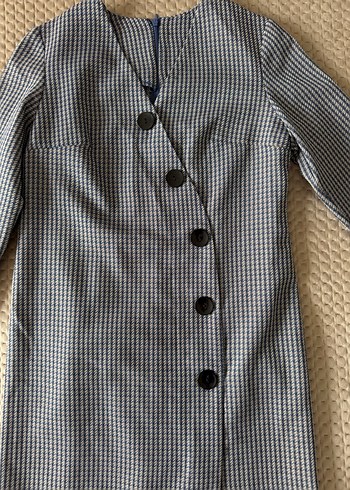 Düğmeli, Ekose Desenli Midi Kadın Kaban - Görsel 2