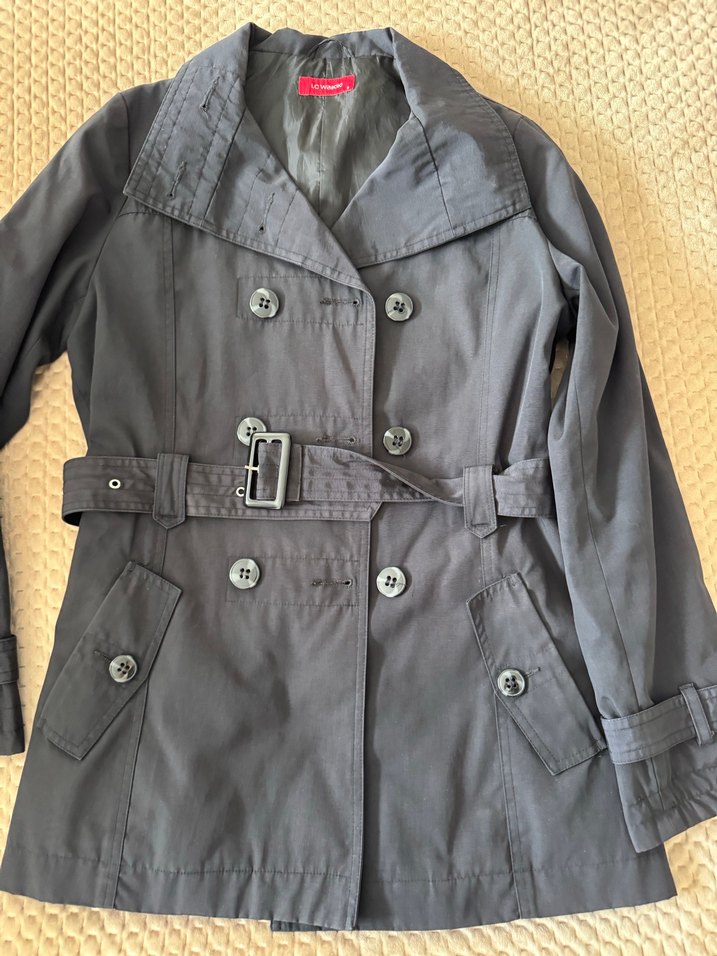 Kadın siyah Midi Kemerli Trençkot - Görsel 2