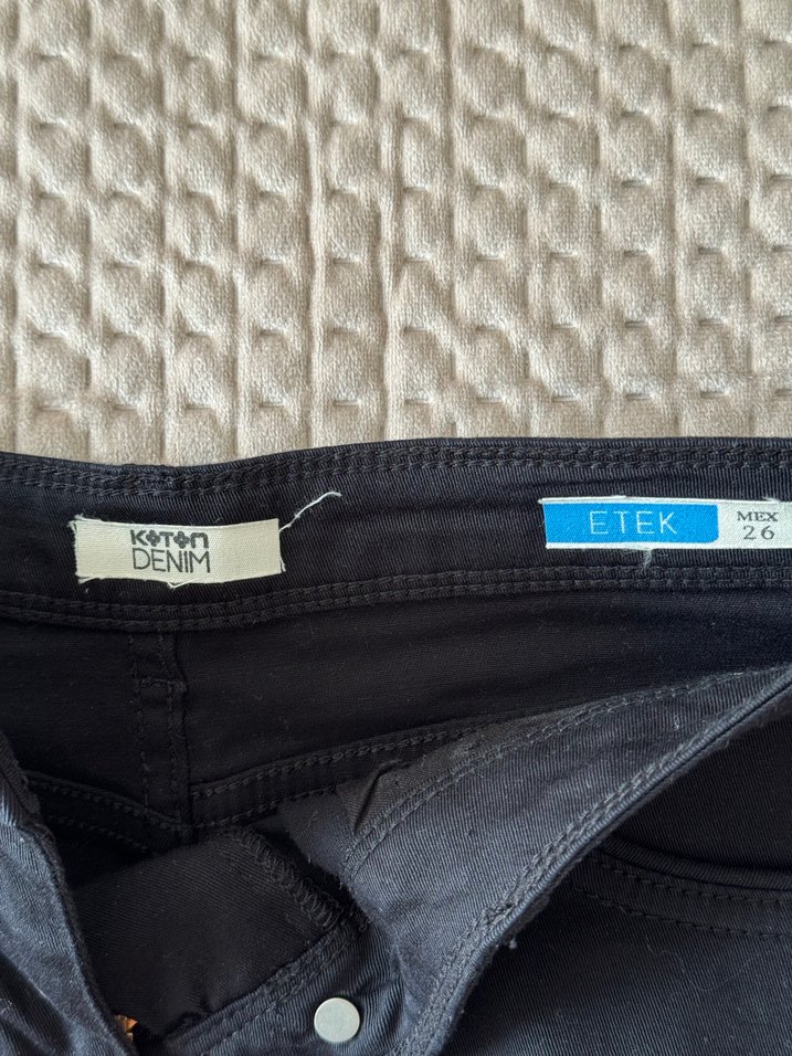 Siyah Kot Mini Etek, Kemerli, Dar Kesim - Görsel 2