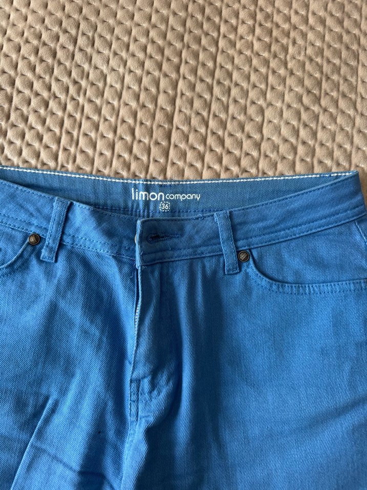 Mavi Mini Kot Şort Rahat Kesim - Görsel 2