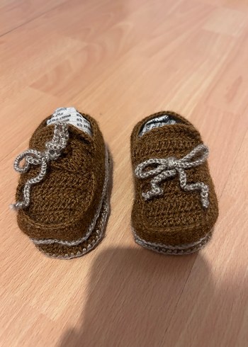 Erkek Bebek Örgü Bohem Patik - Görsel 2
