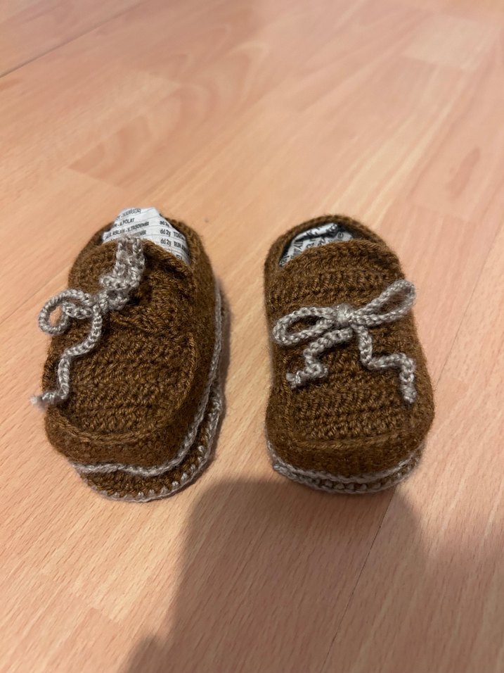 Erkek Bebek Örgü Bohem Patik - Görsel 2