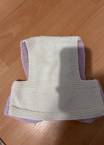 Kız Çocuk Mor V Yaka Örgü Süveter - Görsel 2