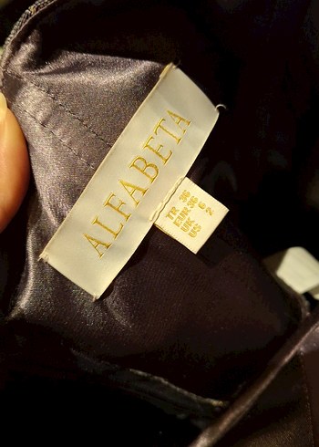 36 Beden altın Renk alfabeta kısa abiye gold mavi