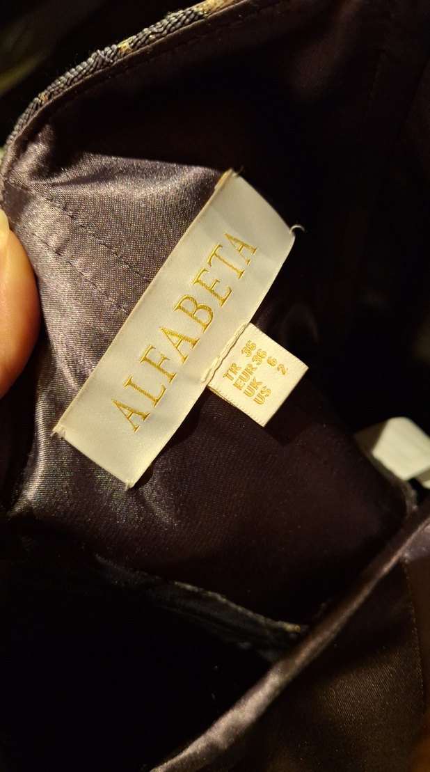 alfabeta kısa abiye gold mavi - Görsel 4