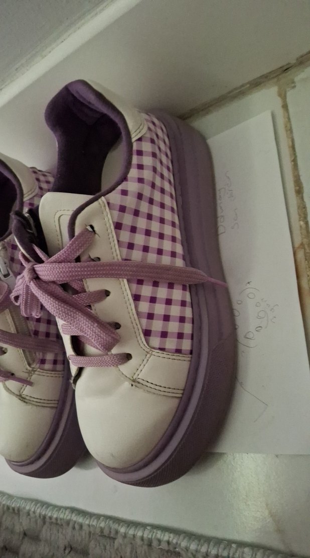 Mor Bağcıklı Kadın Spor Ayakkabısı - Görsel 2