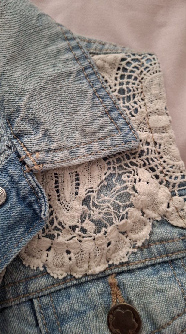 Nakışlı Düğmeli Kadın Kot Yelek - Görsel 4