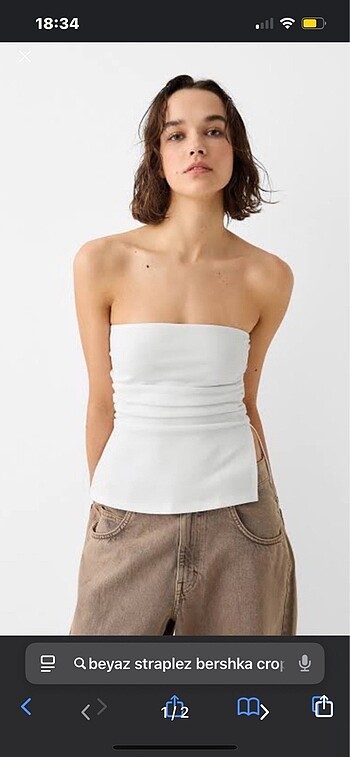 bershka straplez bluz