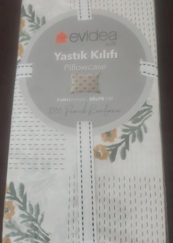 Çiçek Desenli Beyaz Gri yastık kılıfı - Görsel 3