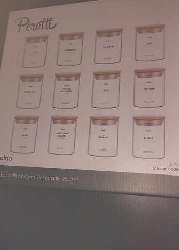 bambu Kapaklı Cam 11 adet baharat seti - Görsel 13