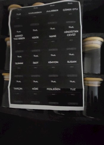 bambu Kapaklı Cam 11 adet baharat seti - Görsel 8