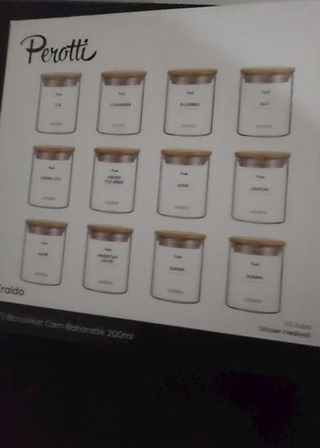 bambu Kapaklı Cam 11 adet baharat seti - Görsel 5