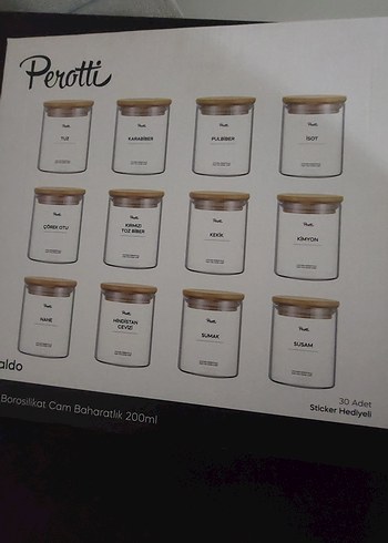 bambu Kapaklı Cam 11 adet baharat seti - Görsel 11