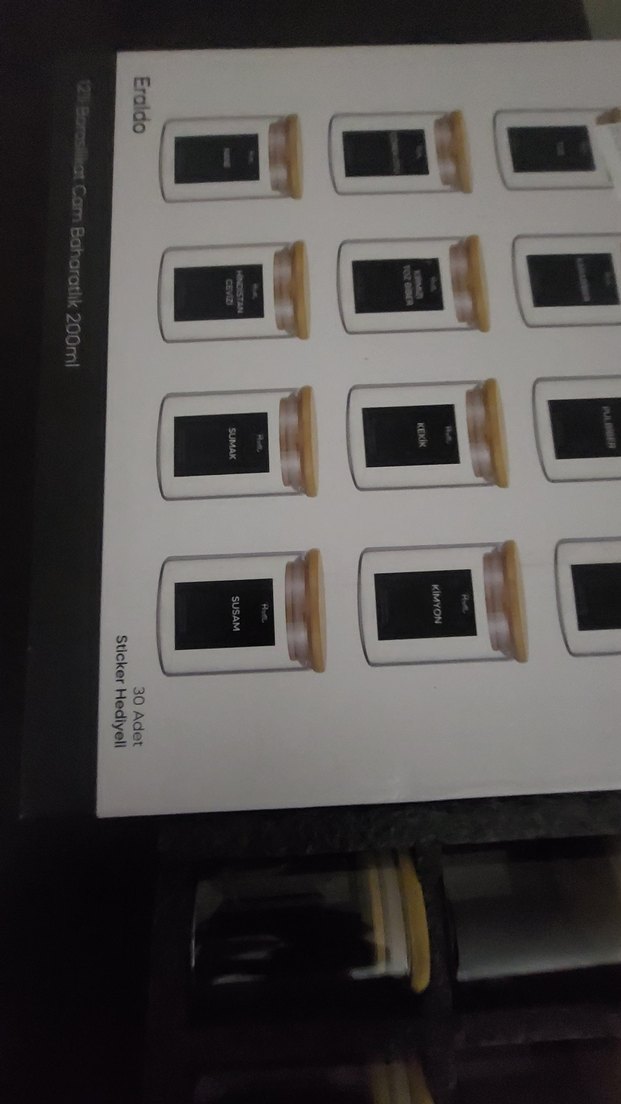 bambu Kapaklı Cam 11 adet baharat seti - Görsel 2