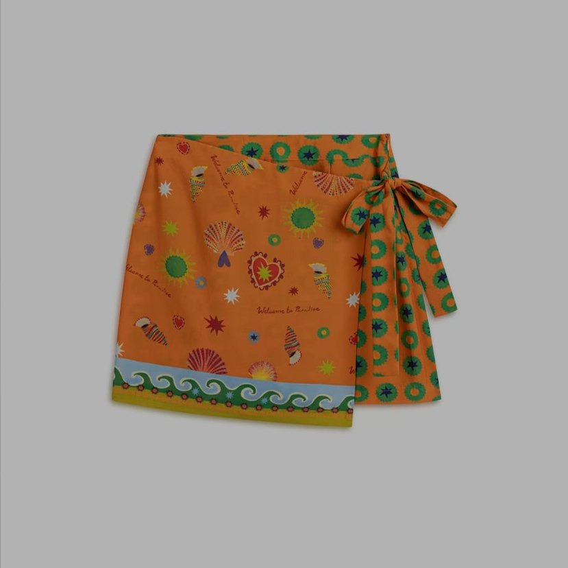 twist Renkli Bohem Kadın şort etek - Görsel 3