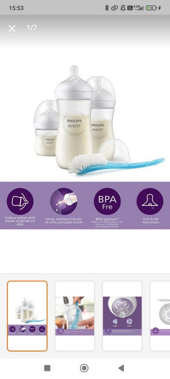 Philips Avent BPA İçermez Bebek Biberonu Seti - Görsel 2