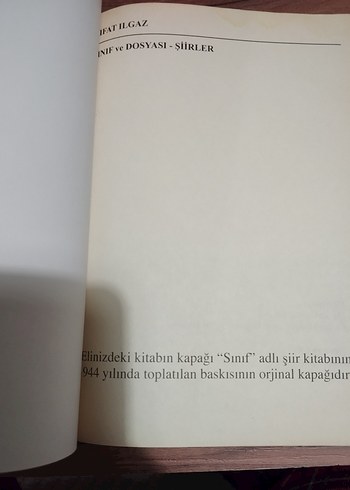 Sınıf - Rıfat Ilgaz Şiir Kitabı 2011 basım - Görsel 2