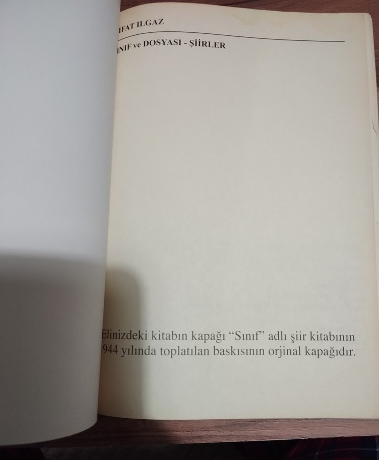 Sınıf - Rıfat Ilgaz Şiir Kitabı 2011 basım - Görsel 2