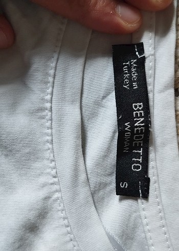 Kadın Kolları Kot Detaylı Beyaz T-shirt - Görsel 3