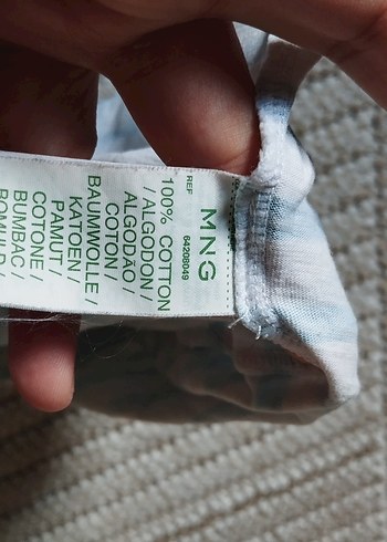 Mango Mavi Çizgili Desen Bluz - Görsel 3