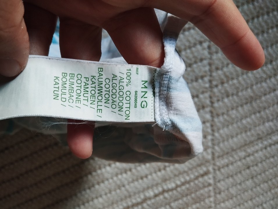 Mango Mavi Çizgili Desen Bluz - Görsel 3