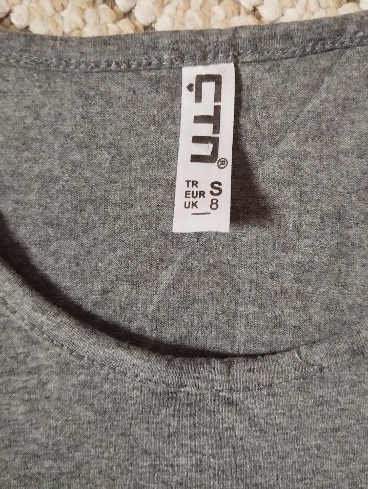 Gri Baskılı Kısa Kollu Pamuk Tişört - Görsel 2