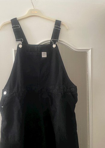 44 Beden siyah Renk Siyah Kadın Denim Askılı Tulum