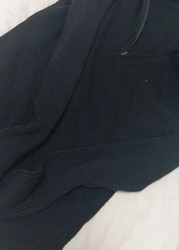 Kürklü Siyah Kadın Triko Kazak - Görsel 2