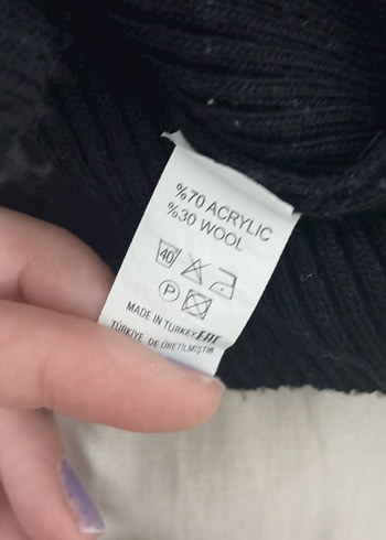 Kürklü Siyah Kadın Triko Kazak - Görsel 4