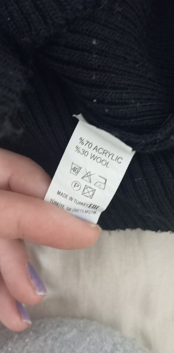 Kürklü Siyah Kadın Triko Kazak - Görsel 4