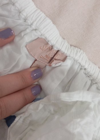 Nakışlı Beyaz Pamuklu  Elbise - Görsel 4