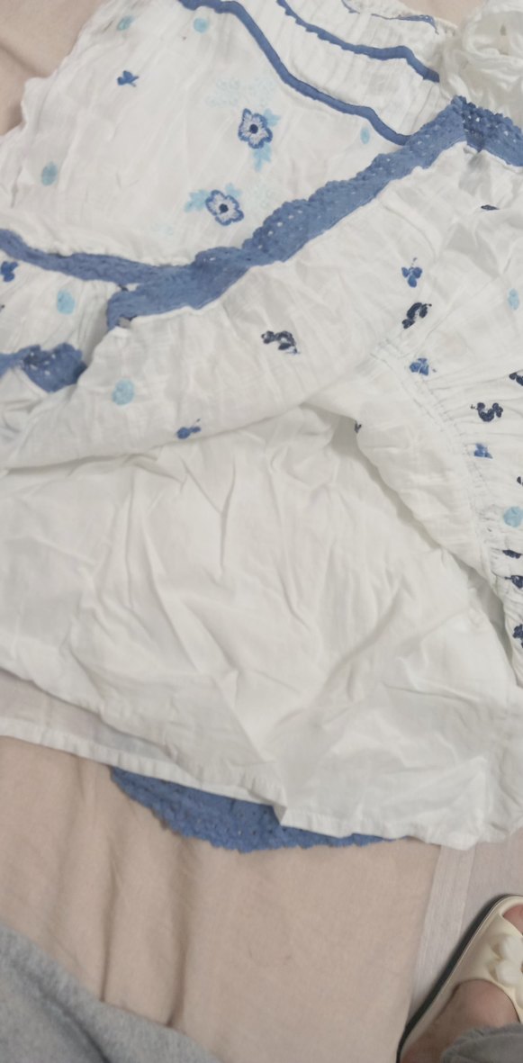 Nakışlı Beyaz Pamuklu  Elbise - Görsel 2