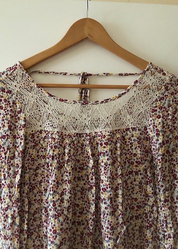 LC Waikiki Dantel Detaylı Bohem Bordo Kadın Bluz