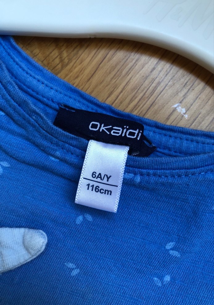 Kız Çocuk Mavi Baskılı Kısa Kollu Tişört - Görsel 3