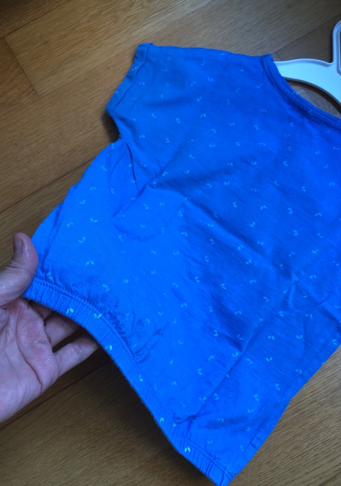 Kız Çocuk Mavi Baskılı Kısa Kollu Tişört - Görsel 4